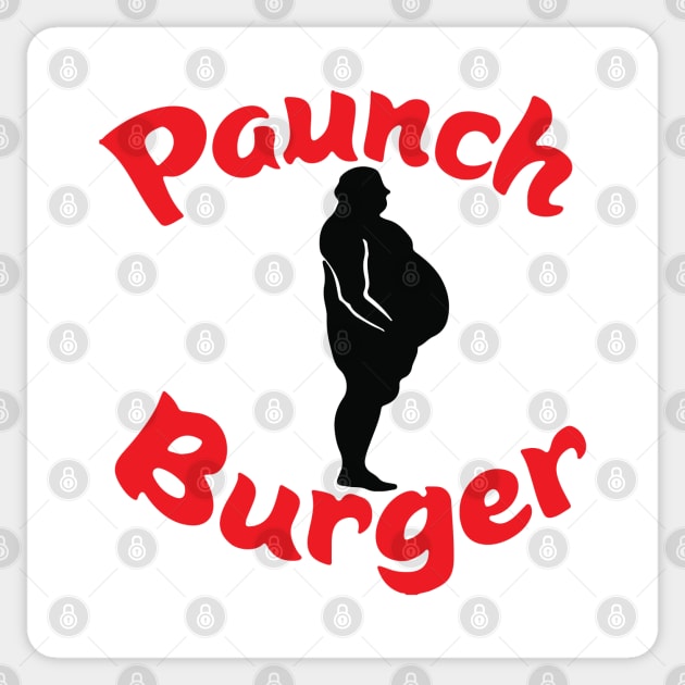 Paunch Burger Sticker by tvshirts